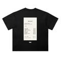 Black oversized FXSTER RECEIPT Tee with statement receipt back print