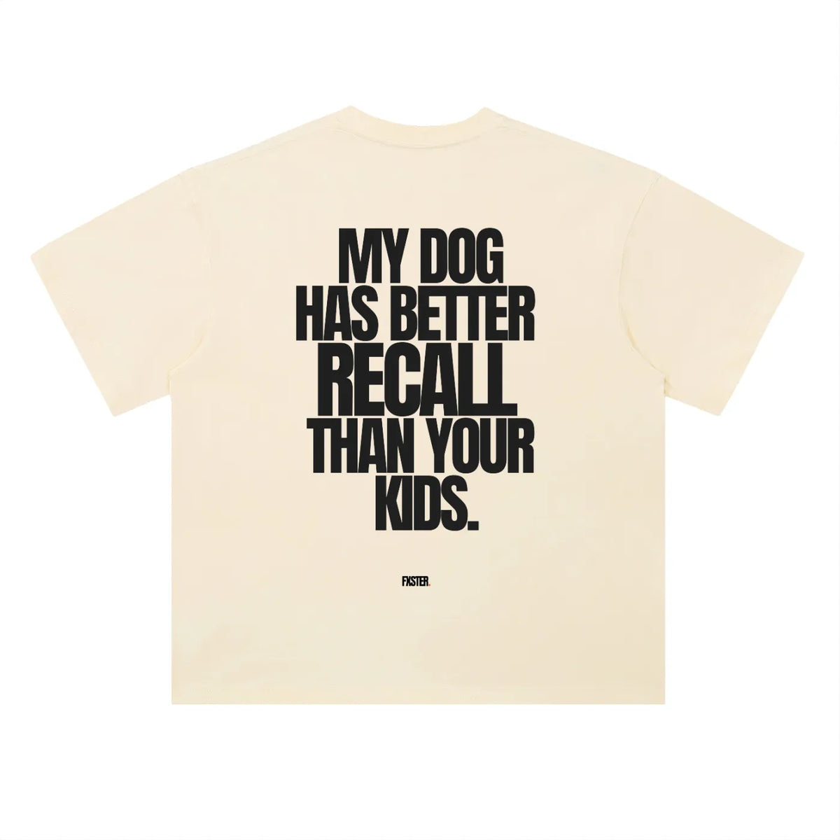 Natural oversized FXSTER RECALL Tee with statement back print